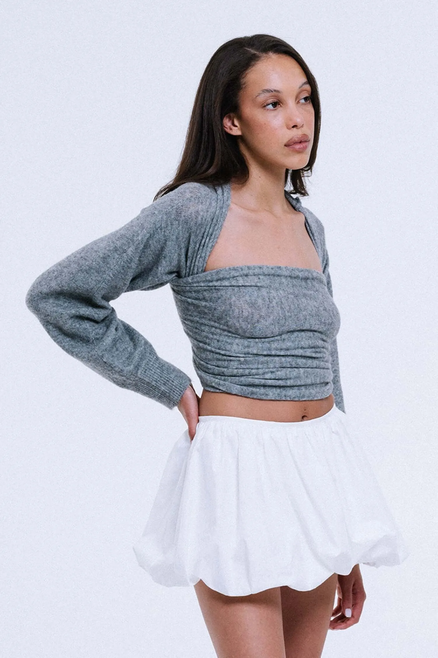 10-Way Wrap Knit Top in Grey sold by FIND ME NOW product image thumbnail 2