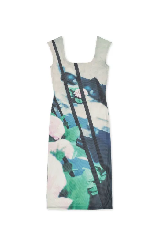 Paulie Sleeveless Midi Dress in Dusty Pink Hydrangea sold by FIND ME NOW