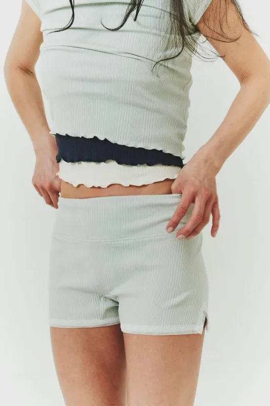 Ribbed Knit Hot Short in Sage sold by FIND ME NOW