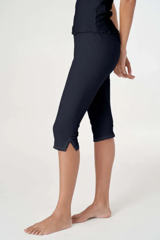 Ribbed Capri in Navy sold by FIND ME NOW