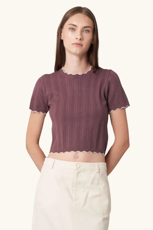 Toddy Knit Top in Aubergine sold by FIND ME NOW