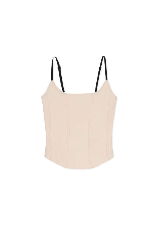 Persephone Corset Knit Tank in Cream sold by FIND ME NOW