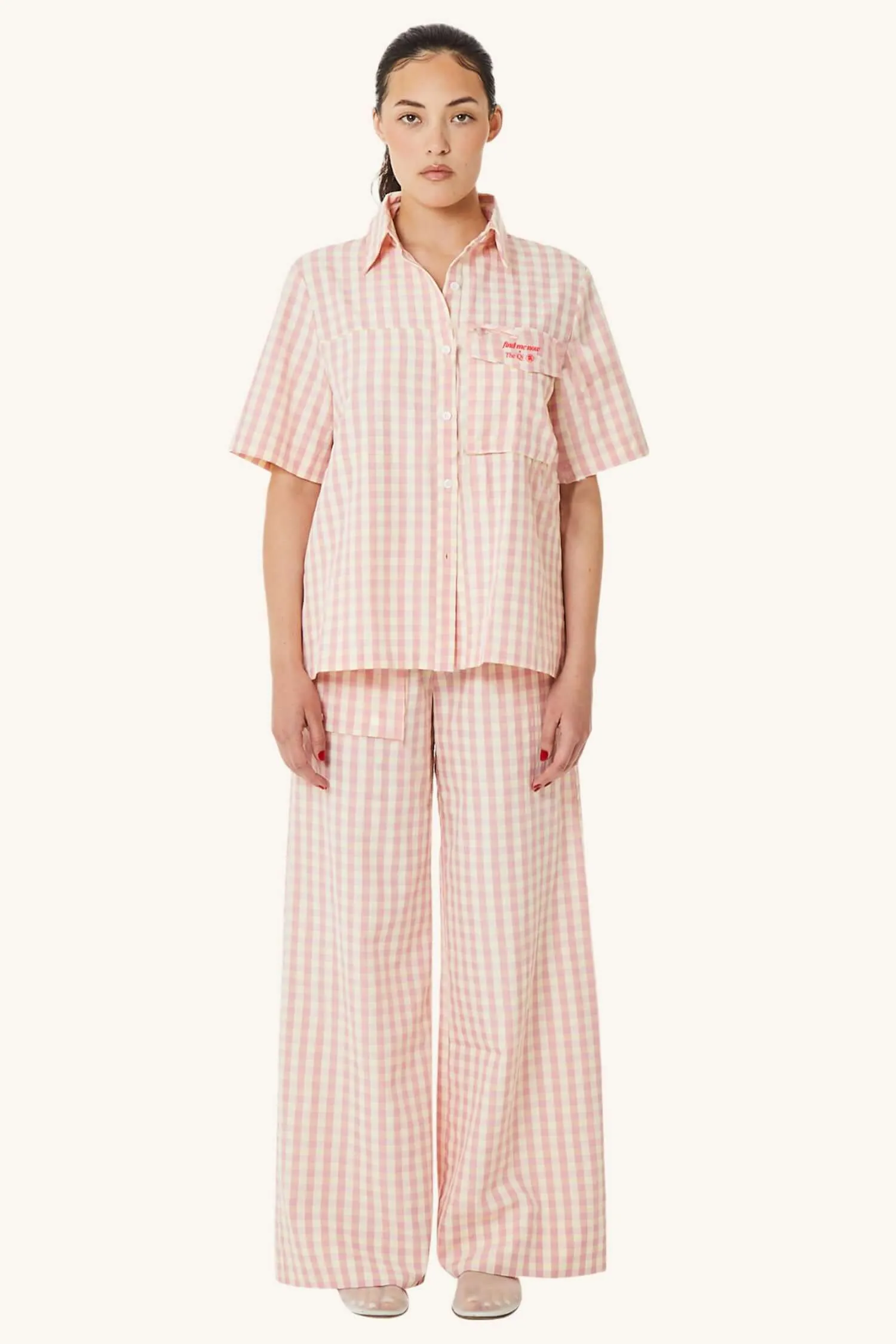Rosa Button Down With Embroidery in Garden Rose Gingham sold by FIND ME NOW product image thumbnail 5