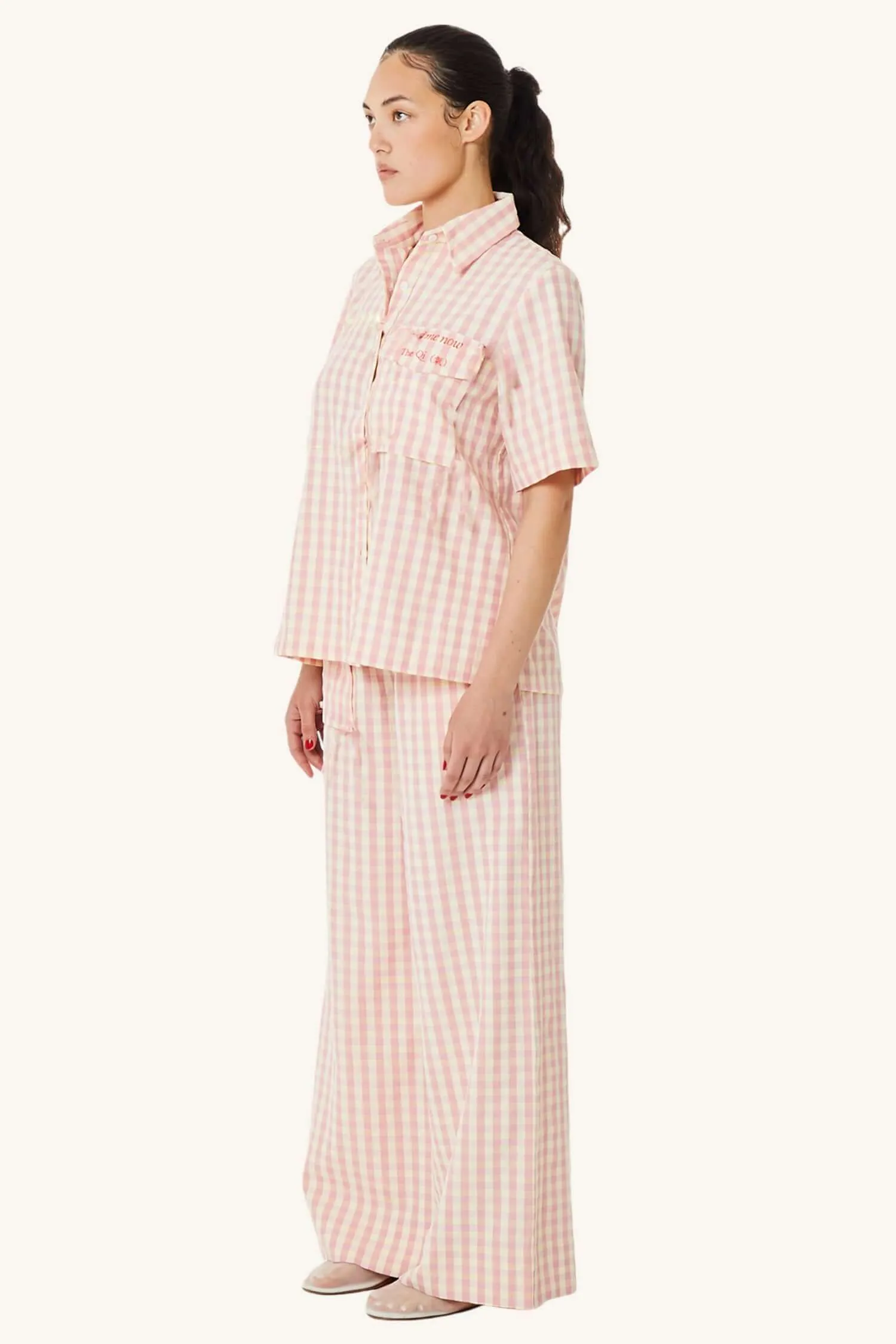 Rosa Button Down With Embroidery in Garden Rose Gingham sold by FIND ME NOW product image thumbnail 3