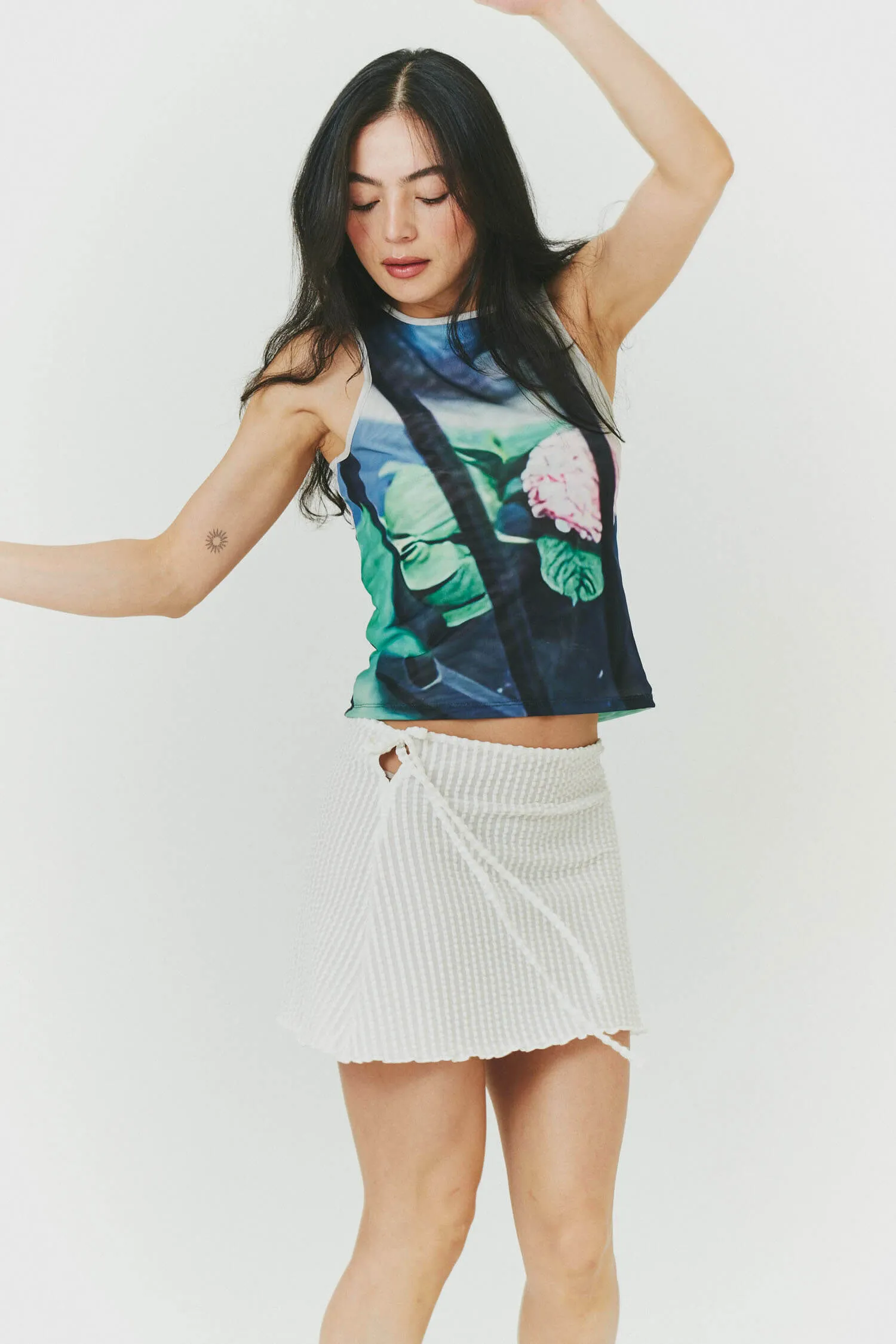 Addison Seersucker Mesh Skirt sold by FIND ME NOW