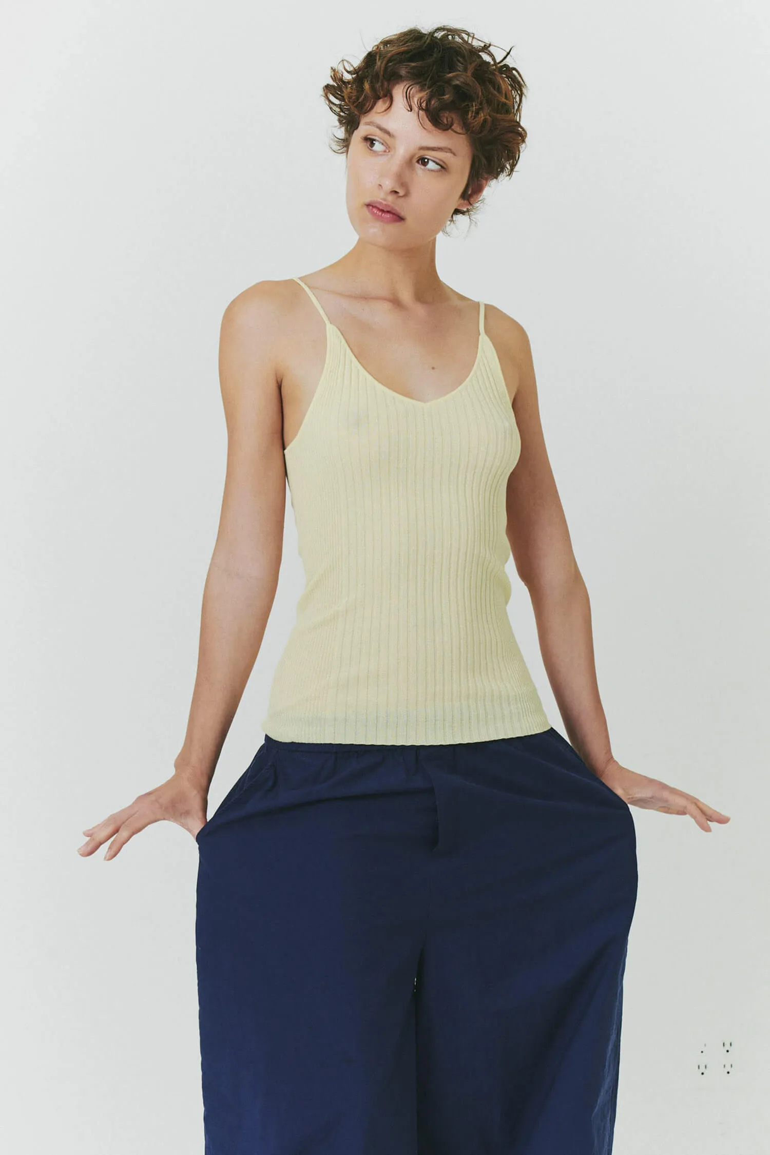 Light Weight Vary Rib Knit Tank in Butter sold by FIND ME NOW product image thumbnail 2