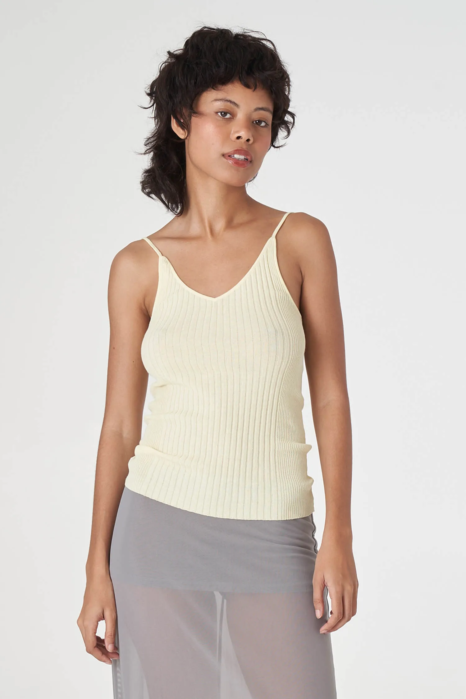 Light Weight Vary Rib Knit Tank in Butter sold by FIND ME NOW product image thumbnail 3