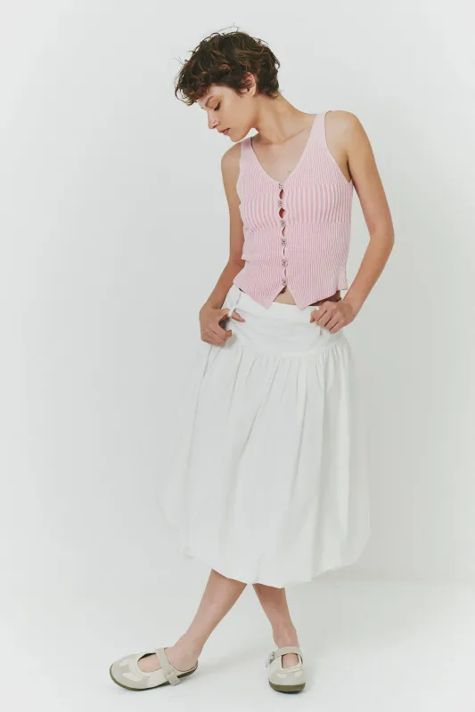 Ivy Midi Bubble Skirt in White sold by FIND ME NOW