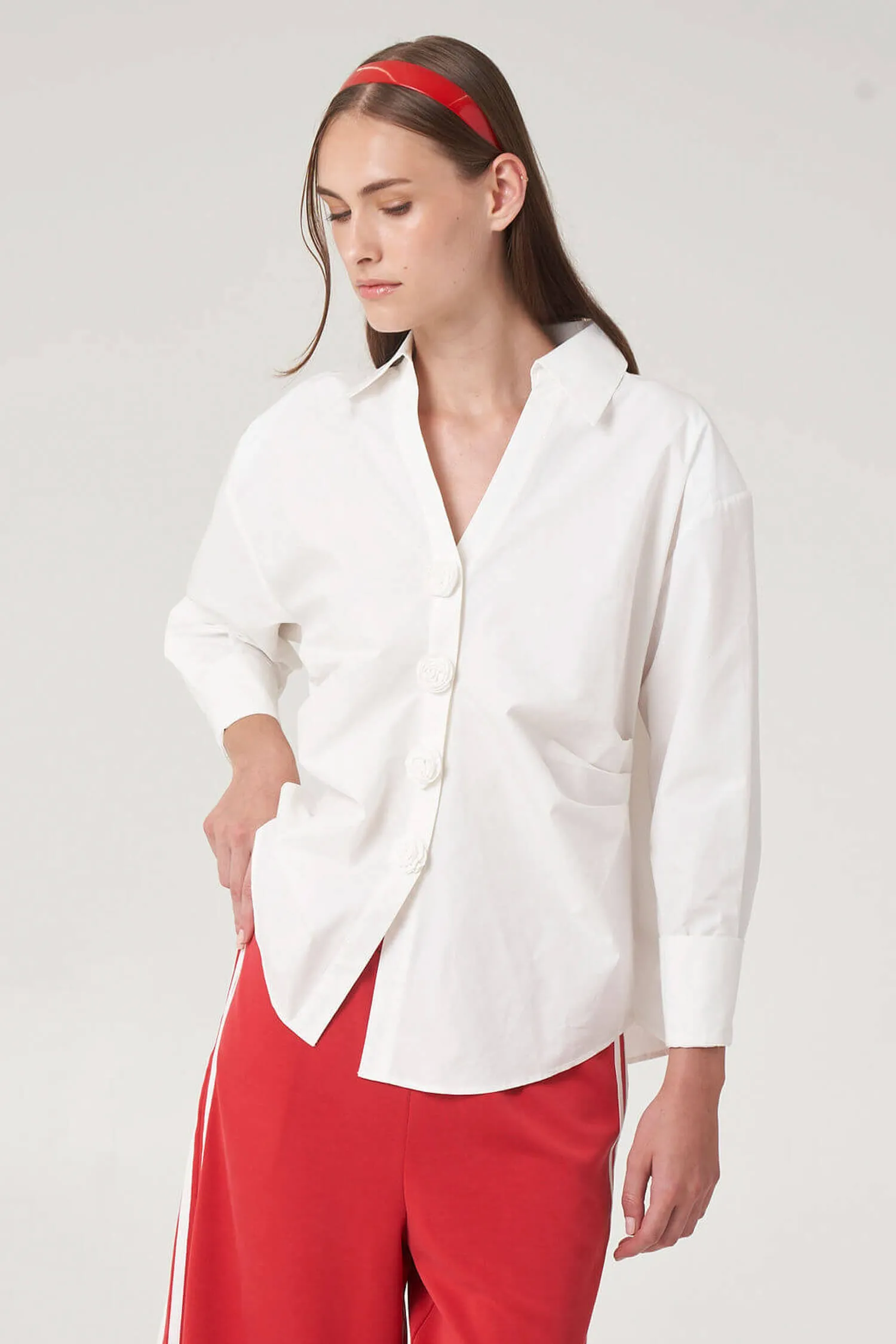 Rosette Button Up Long Sleeve Shirt sold by FIND ME NOW product image thumbnail 3