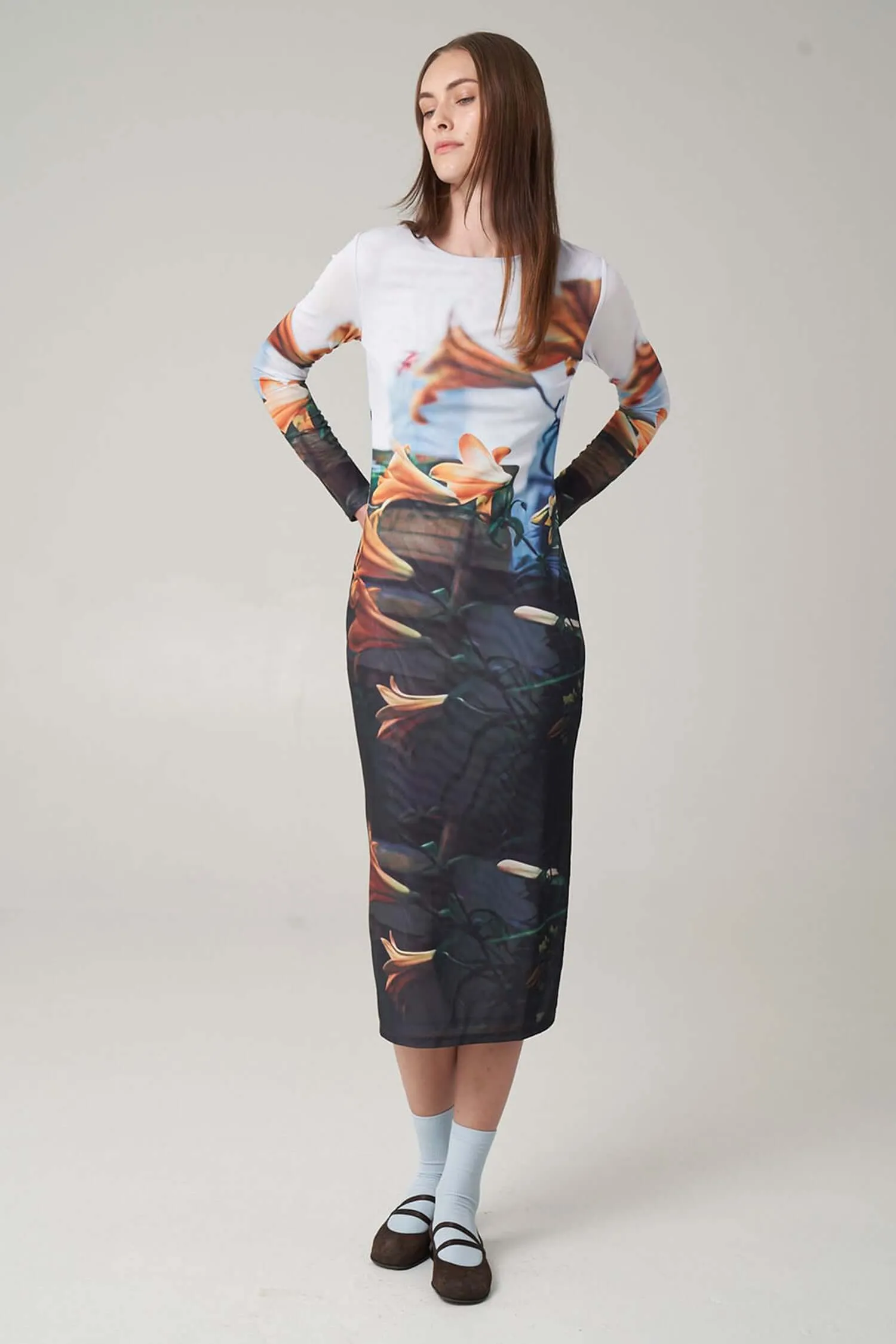 Paulie Midi Dress in Tiger Lilies sold by FIND ME NOW product image thumbnail 3