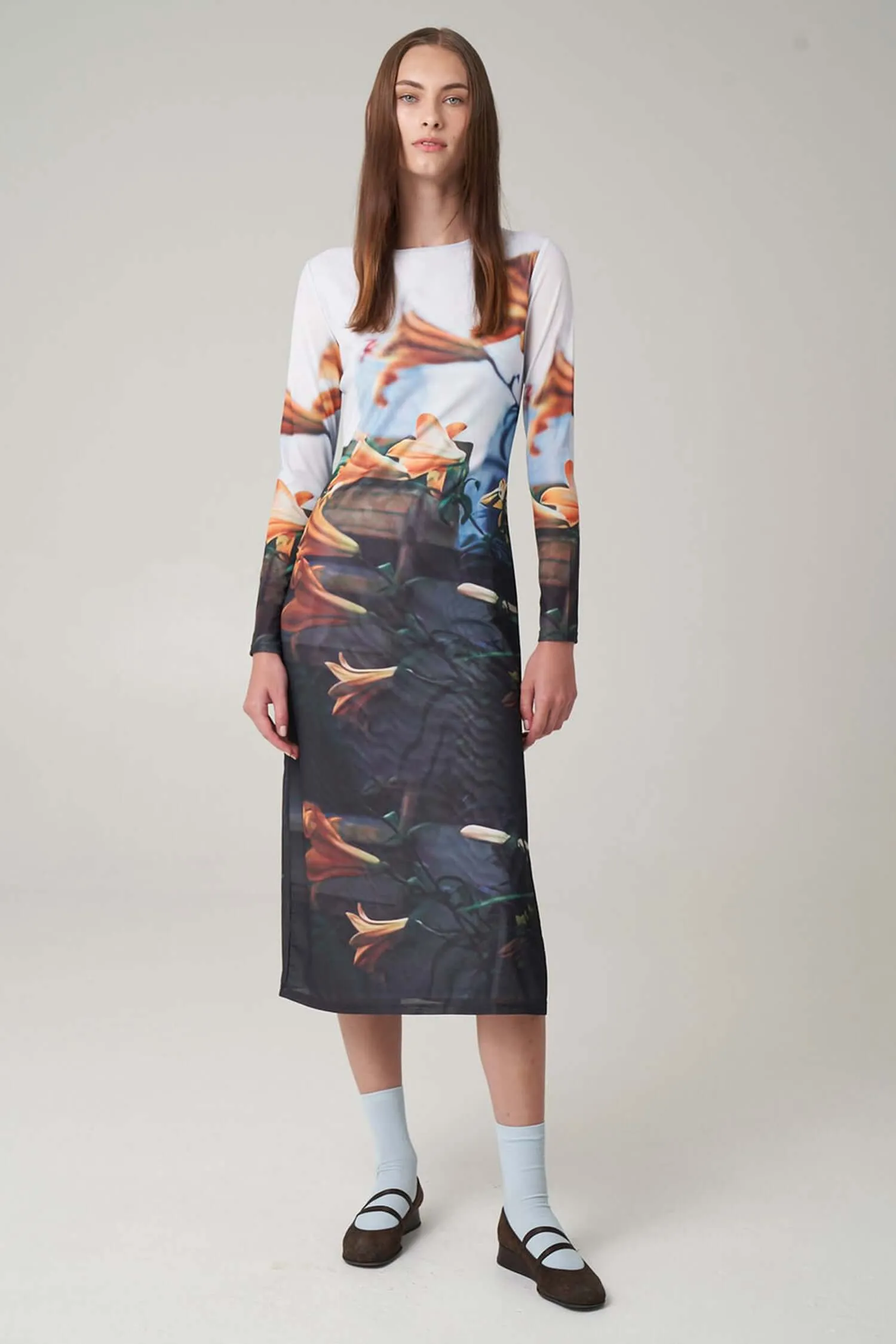 Paulie Midi Dress in Tiger Lilies sold by FIND ME NOW product image thumbnail 2