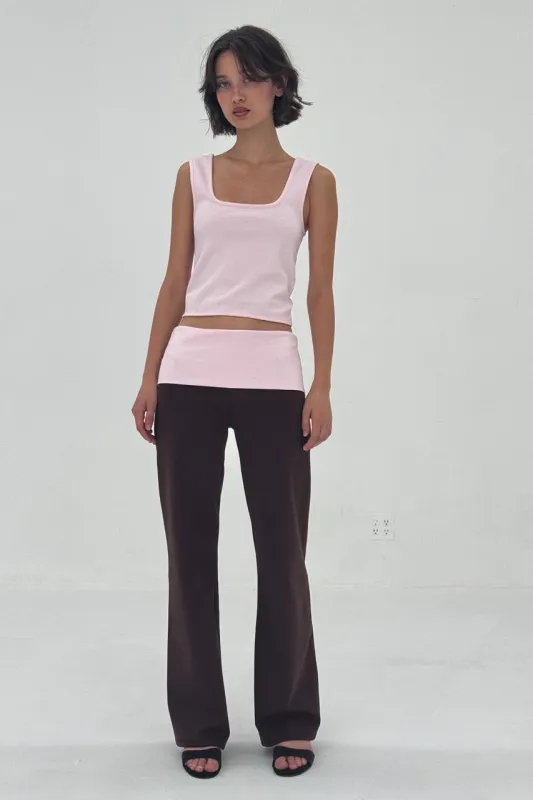 Square Neck Ponte Tank Top In Strawberry Cream sold by FIND ME NOW