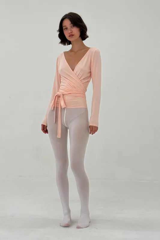 Ballerina Wrap Top in Powder Pink sold by FIND ME NOW