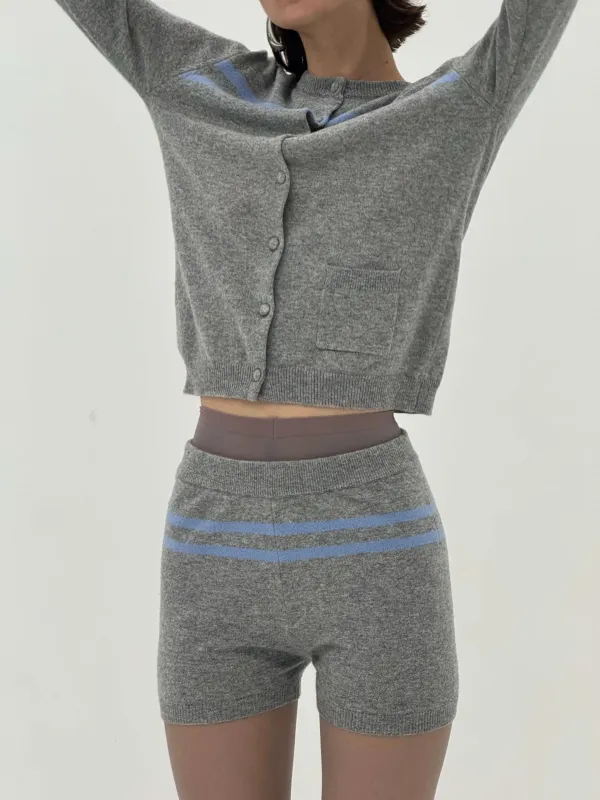 Cashmere Wool Stripe Knit Shorts sold by FIND ME NOW