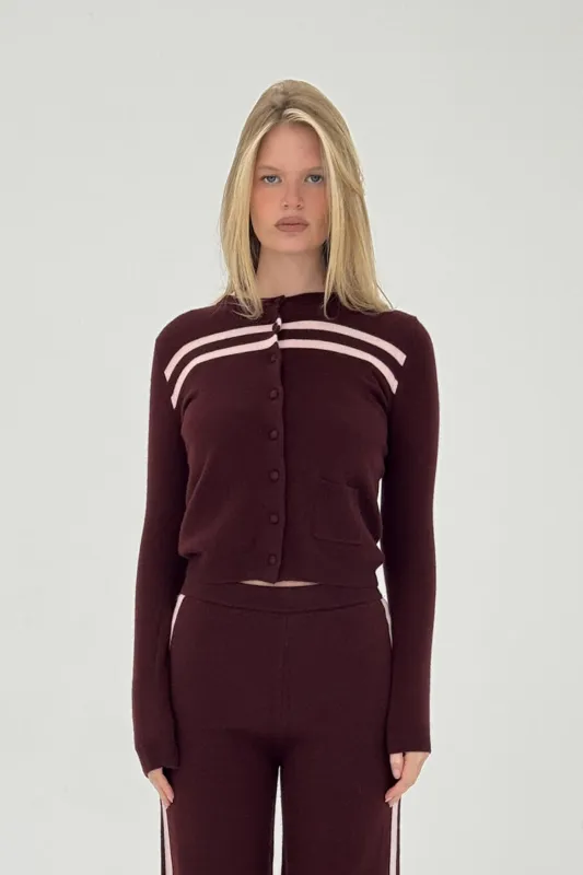 Cashmere Wool Stripe Cardigan sold by FIND ME NOW