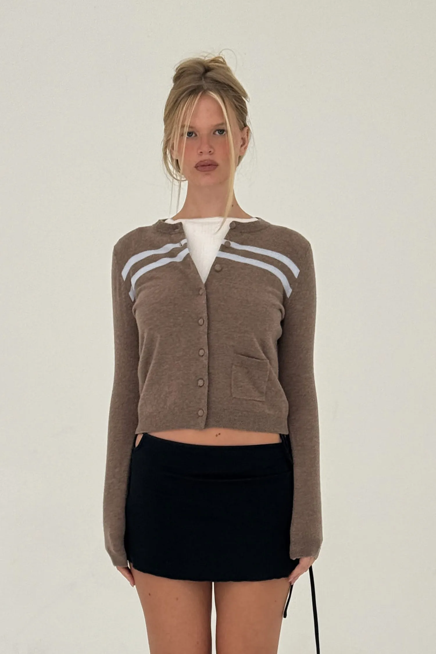 Cashmere Wool Stripe Cardigan sold by FIND ME NOW