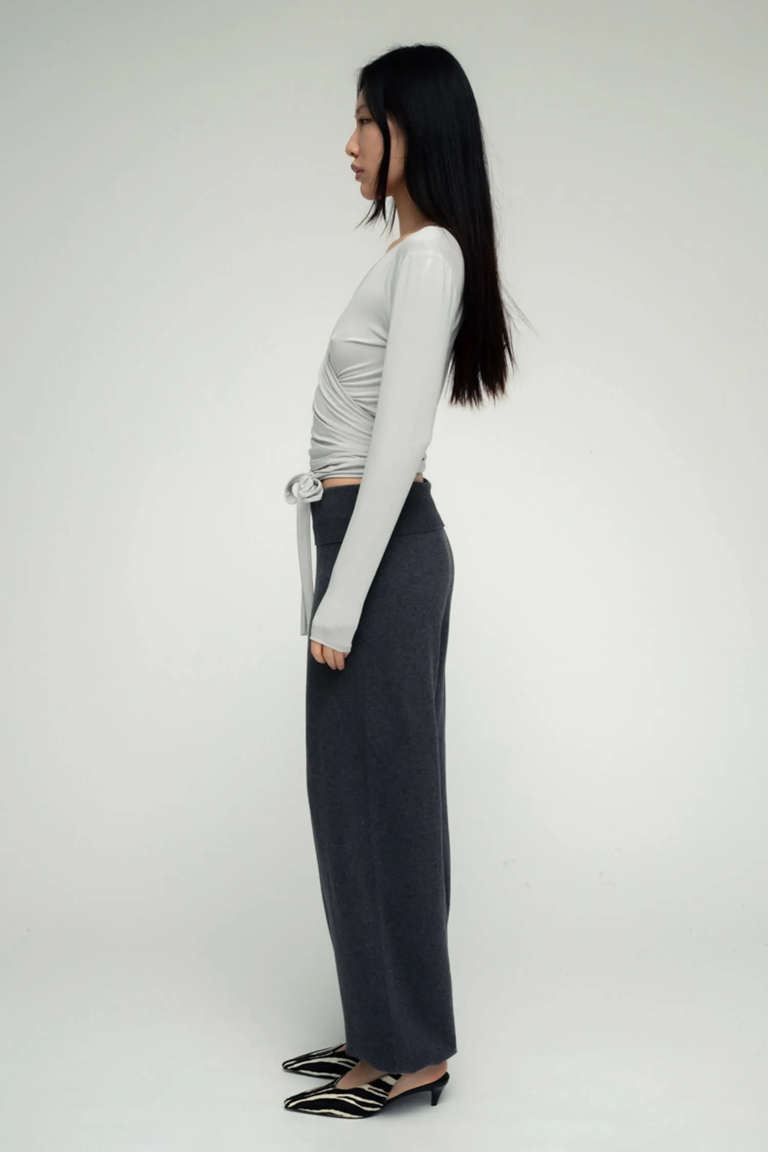 BALLERINA WRAP TOP IN GRAY sold by FIND ME NOW product image thumbnail 3