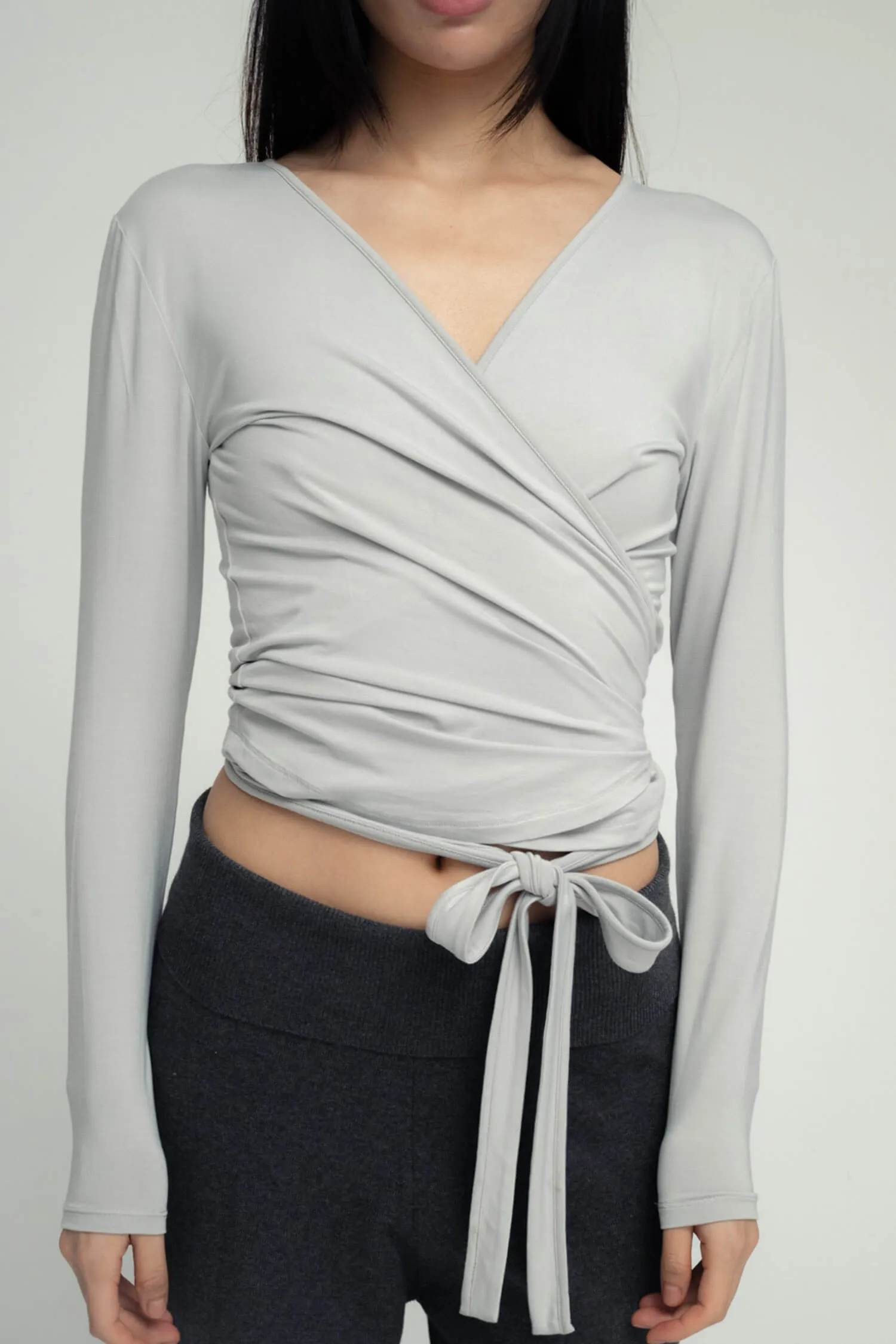 BALLERINA WRAP TOP IN GRAY sold by FIND ME NOW product image thumbnail 5