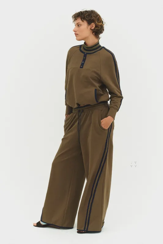 BARAM PANT IN OLIVE GREEN AND NAVY sold by FIND ME NOW