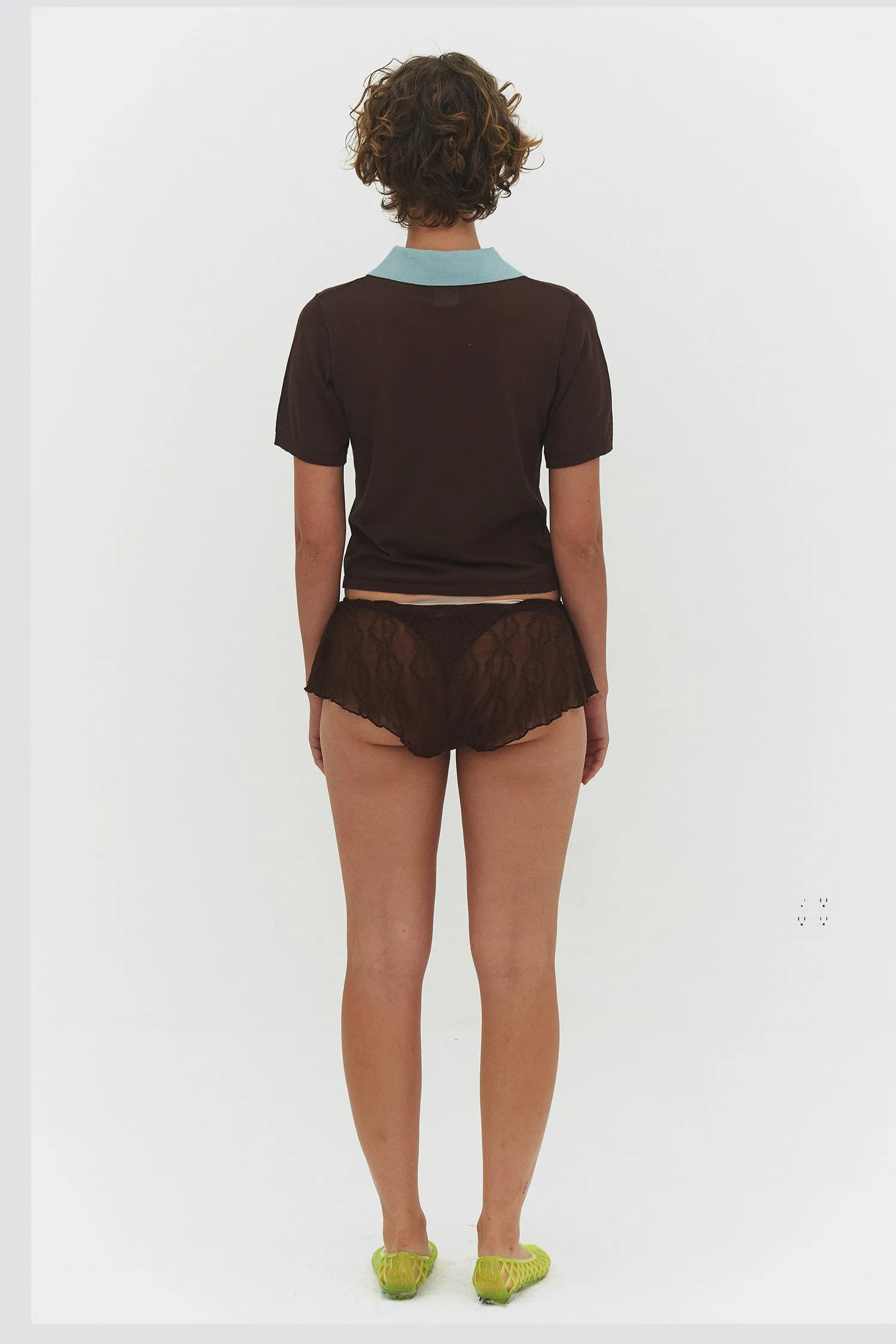 ARACI KNIT POLO TOP IN COCOA CREAM sold by FIND ME NOW product image thumbnail 5