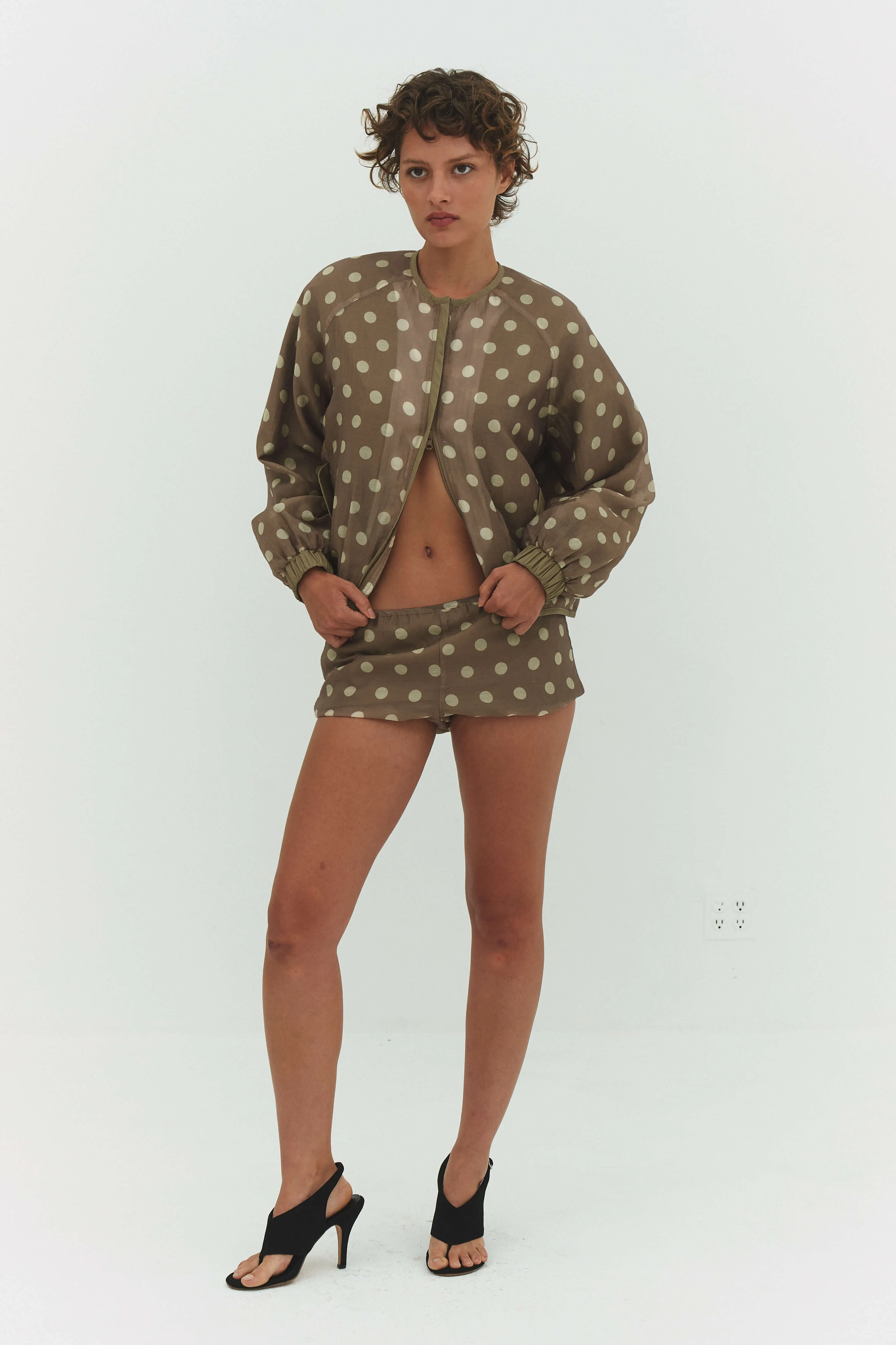 FABIO VOILE JACKET IN CREAM AND MOCHA sold by FIND ME NOW product image thumbnail 3
