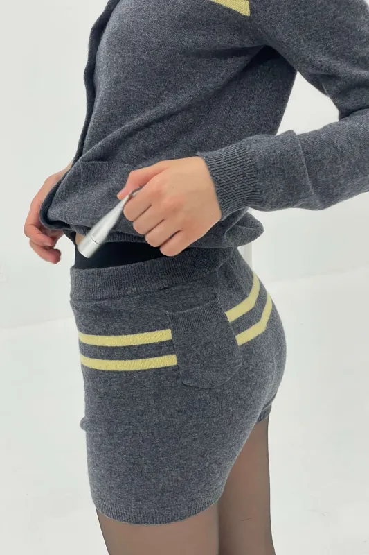 Cashmere Wool Stripe Short made by FIND ME NOW