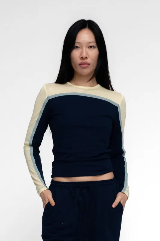 RAON TOP IN NAVY MULTI made by FIND ME NOW