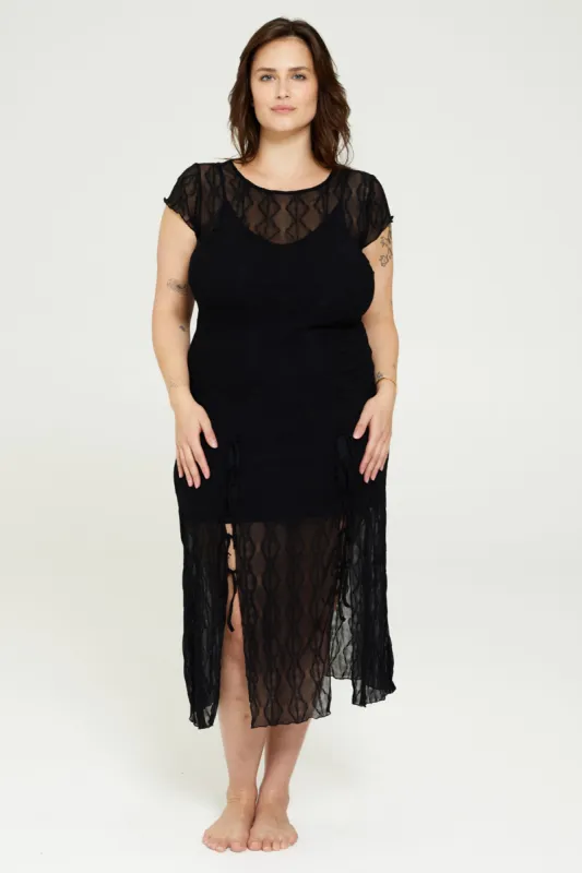 Mariposa Lace Midi Dress with Lining sold by FIND ME NOW