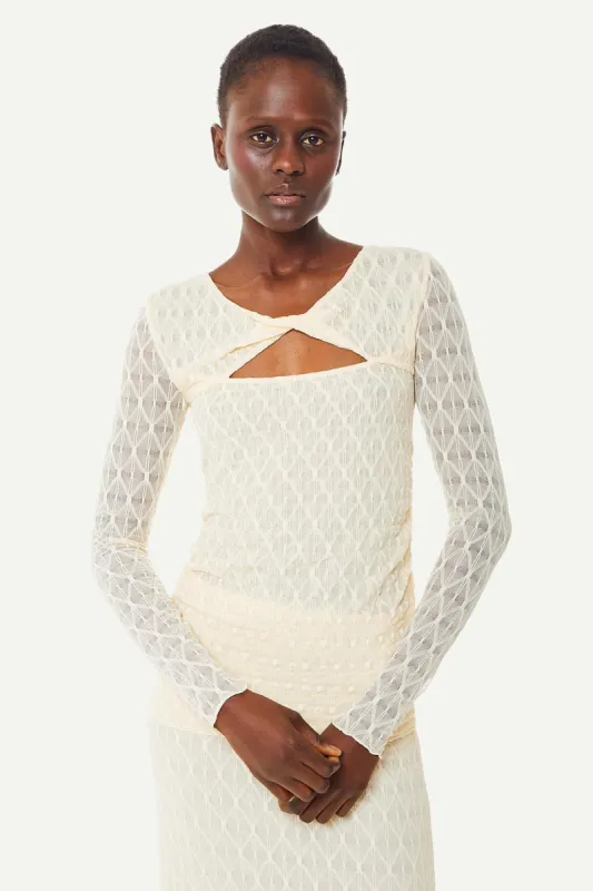 Geo Lace Twist Long Sleeve sold by FIND ME NOW
