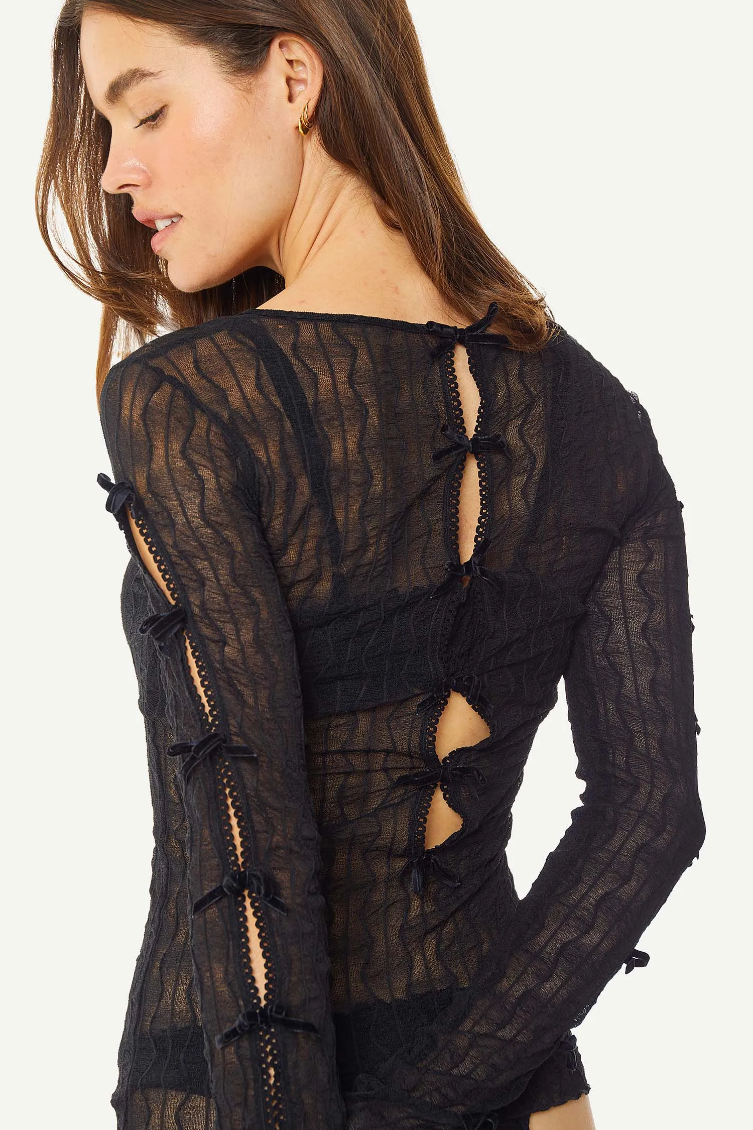 Ross Bow Long Sleeve Top sold by FIND ME NOW