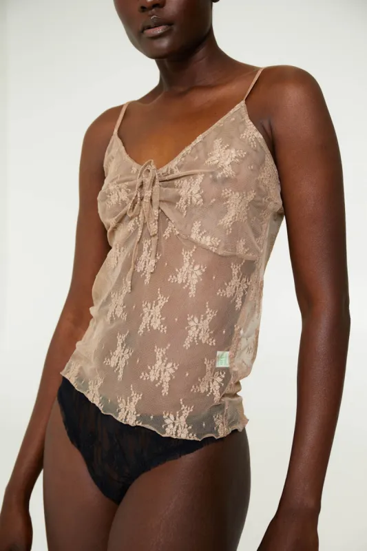 Floral Lace Front Tie Tank sold by FIND ME NOW
