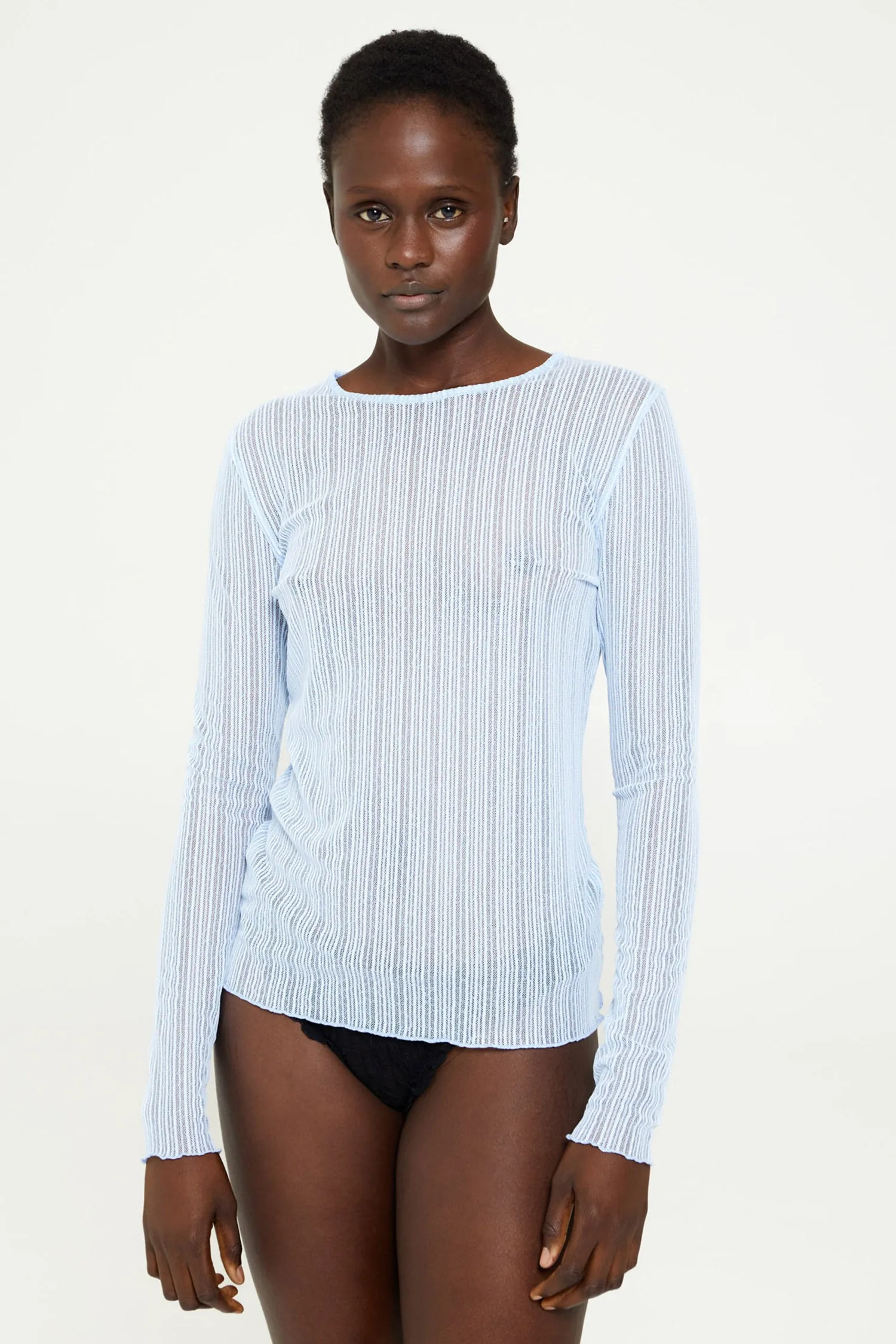 Ribbed Mesh Crew Long Sleeve sold by FIND ME NOW product image thumbnail 2