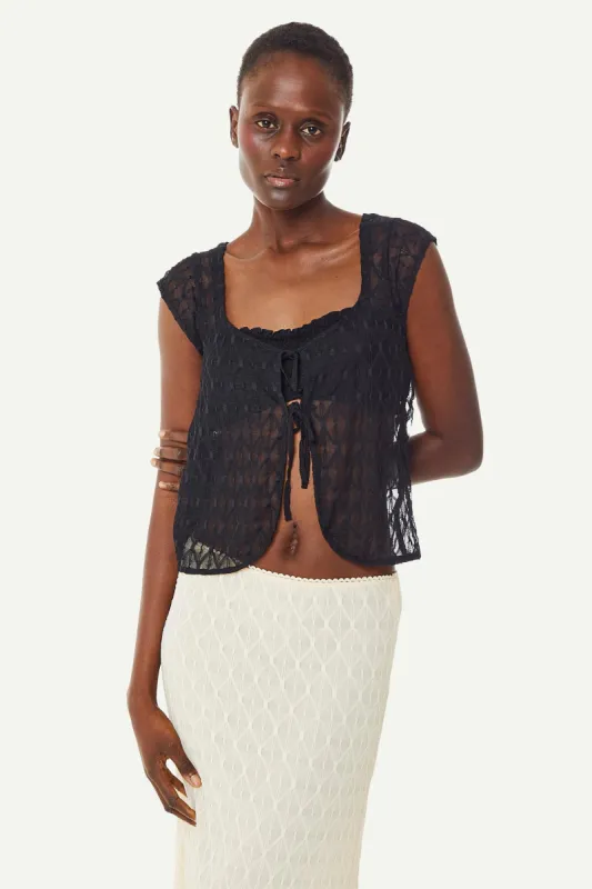 Geo Lace Tie Front Top sold by FIND ME NOW