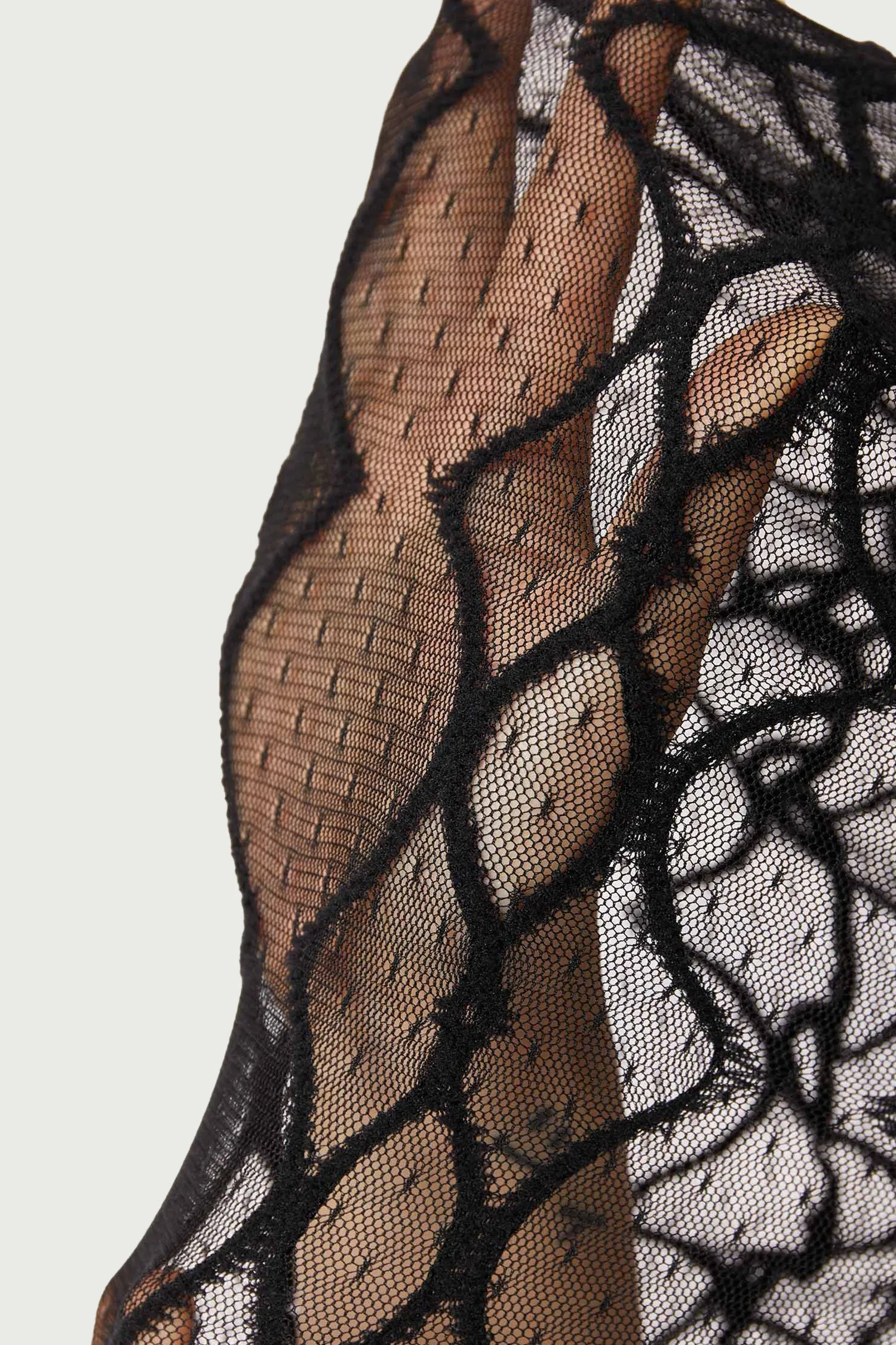 Embroidered Lace Tie Front Cropped Tee sold by FIND ME NOW product image thumbnail 3