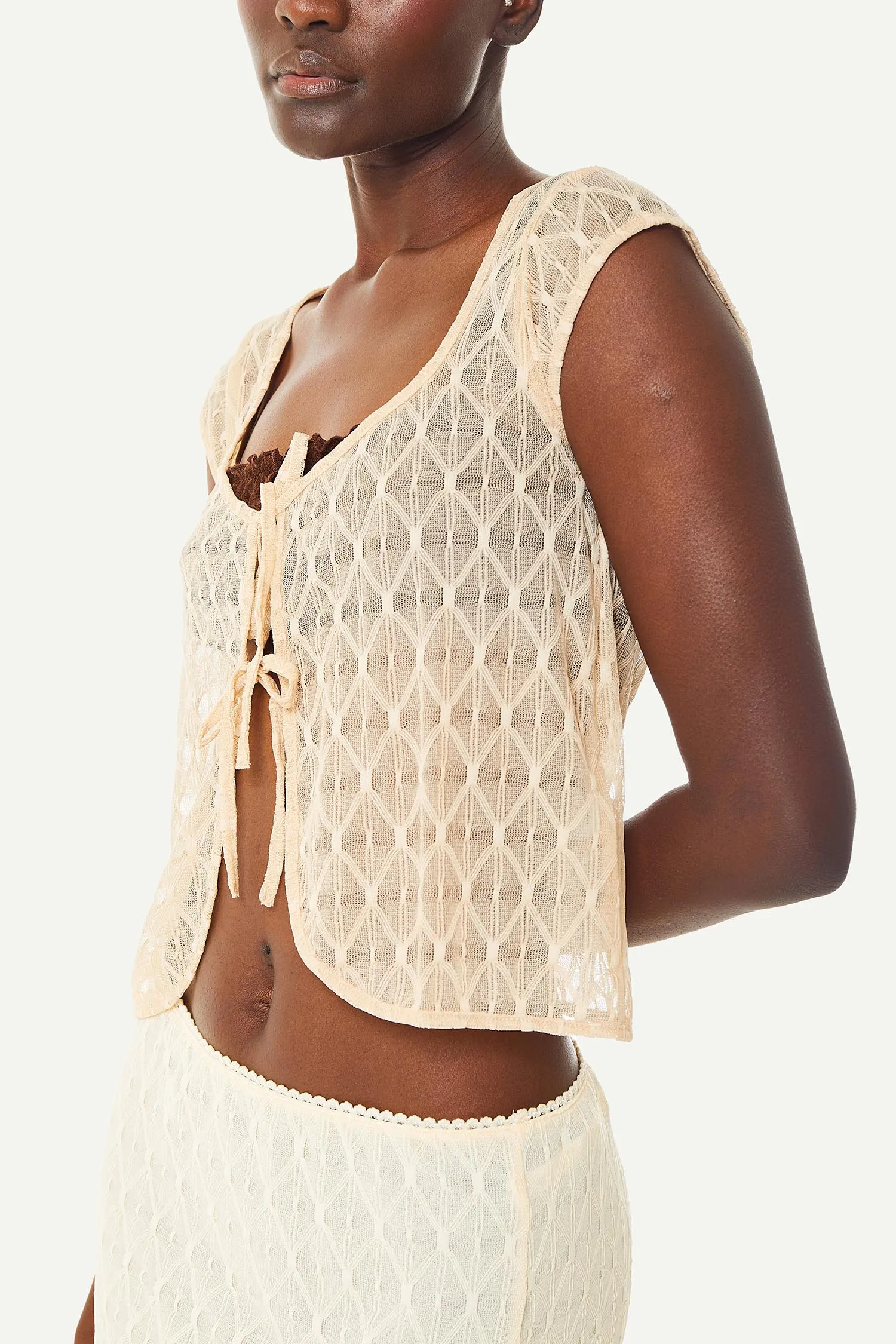 Geo Lace Tie Front Top sold by FIND ME NOW product image thumbnail 3