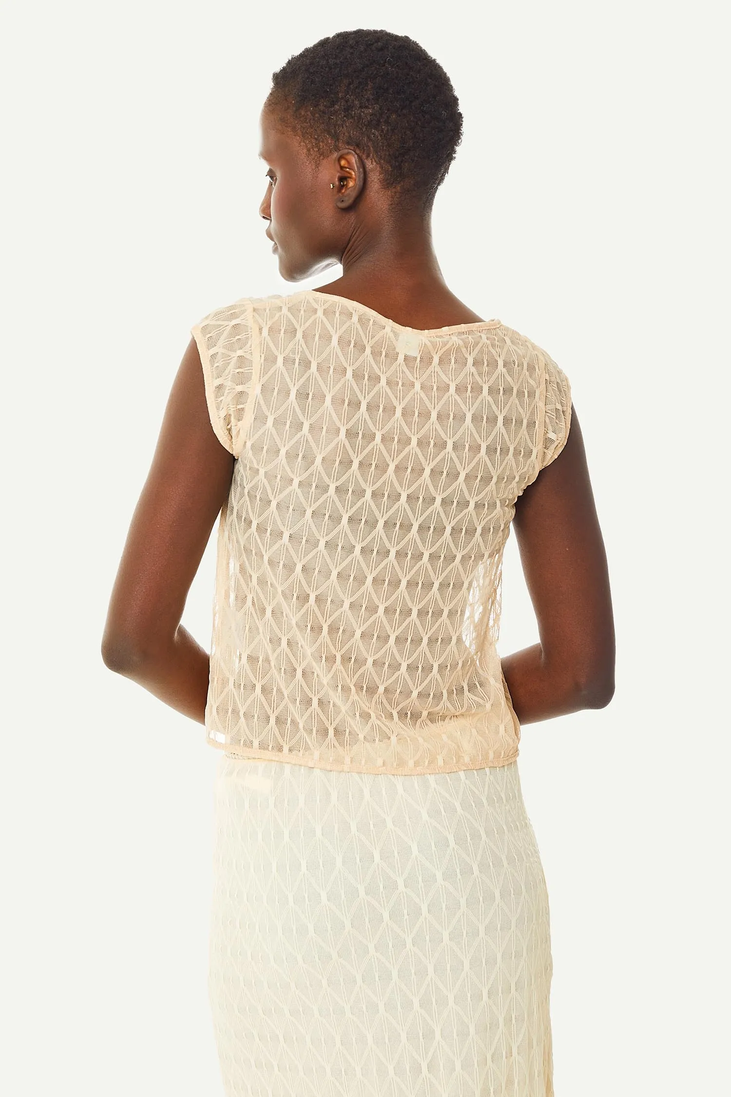 Geo Lace Tie Front Top sold by FIND ME NOW product image thumbnail 2