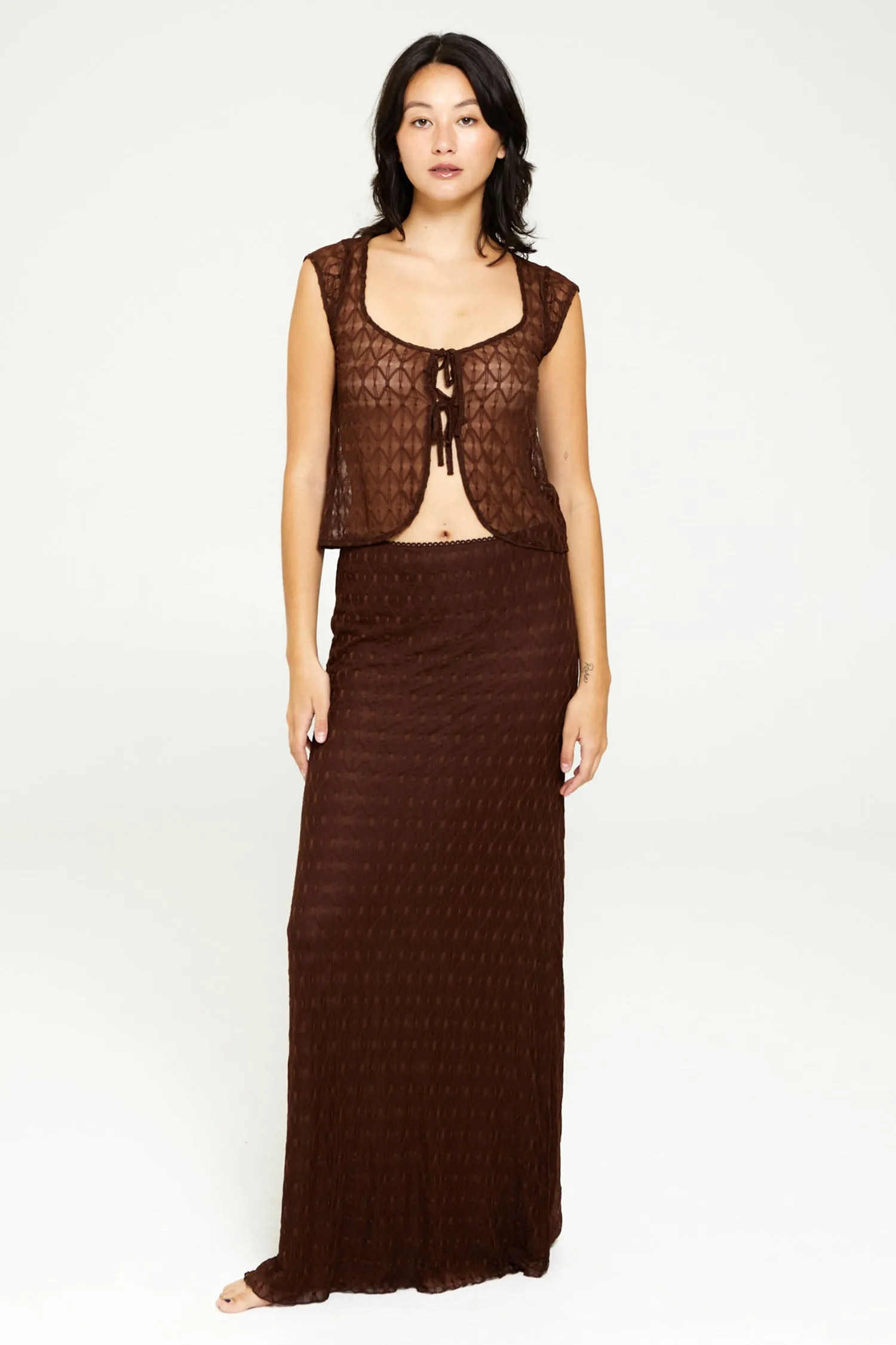Geo Lace Tie Front Top sold by FIND ME NOW product image thumbnail 5