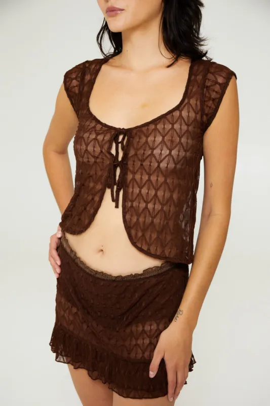 Geo Lace Tie Front Top sold by FIND ME NOW