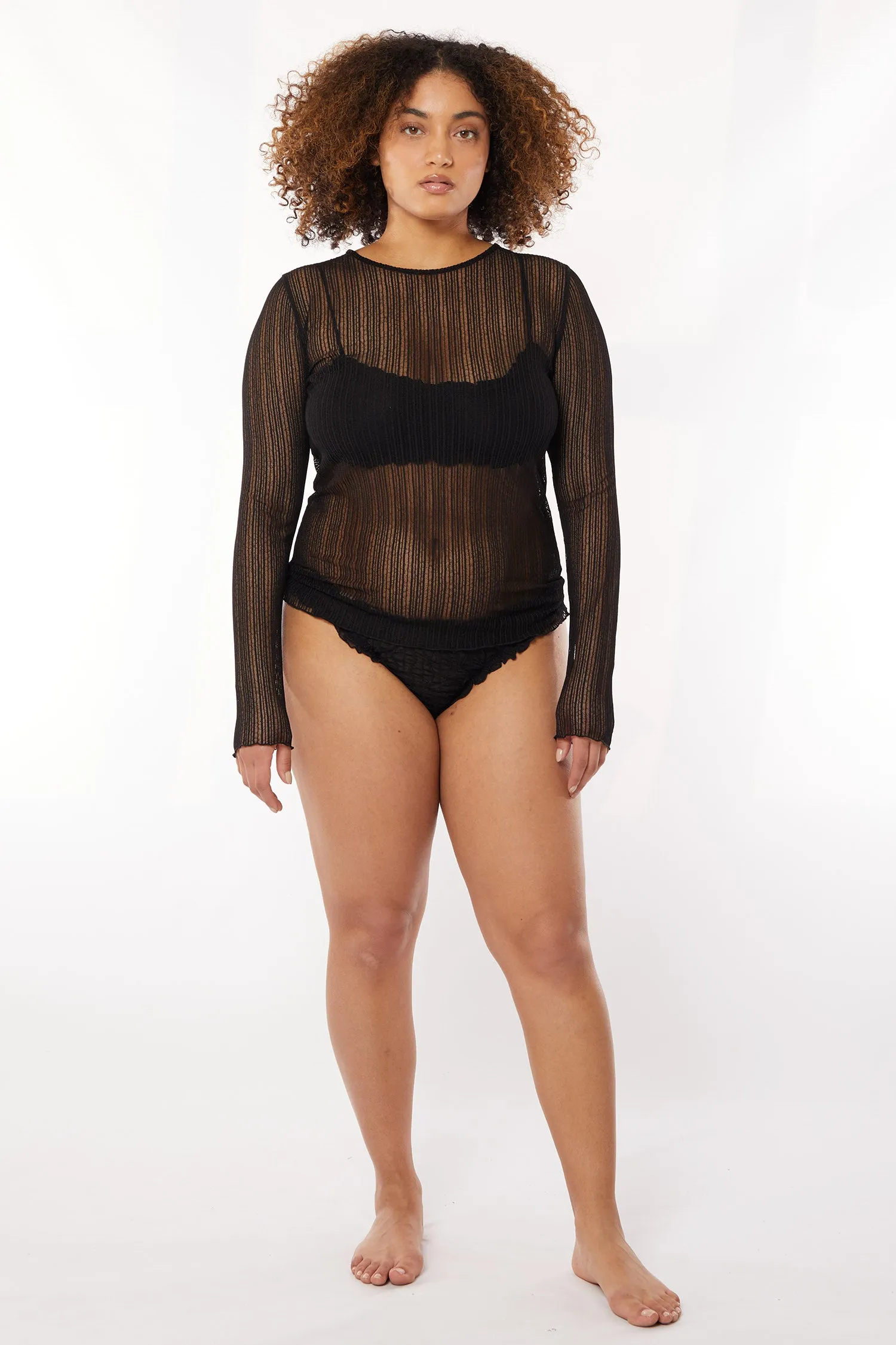 Ribbed Mesh Crew Long Sleeve sold by FIND ME NOW product image thumbnail 4