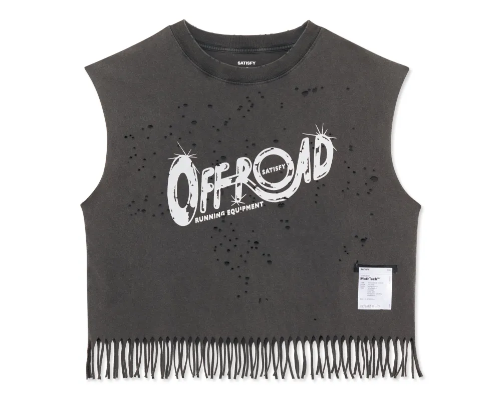 MothTech™ Cropped Fringed Muscle Tee sold by Satisfy Running