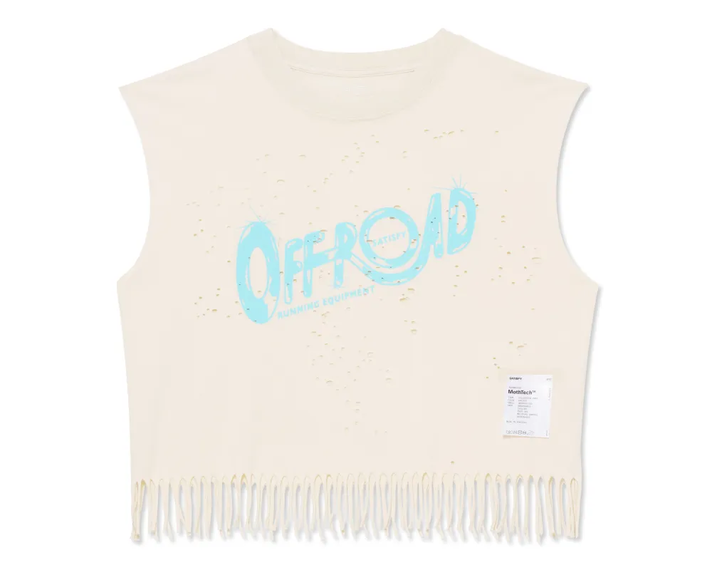 MothTech™ Cropped Fringed Muscle Tee sold by Satisfy Running