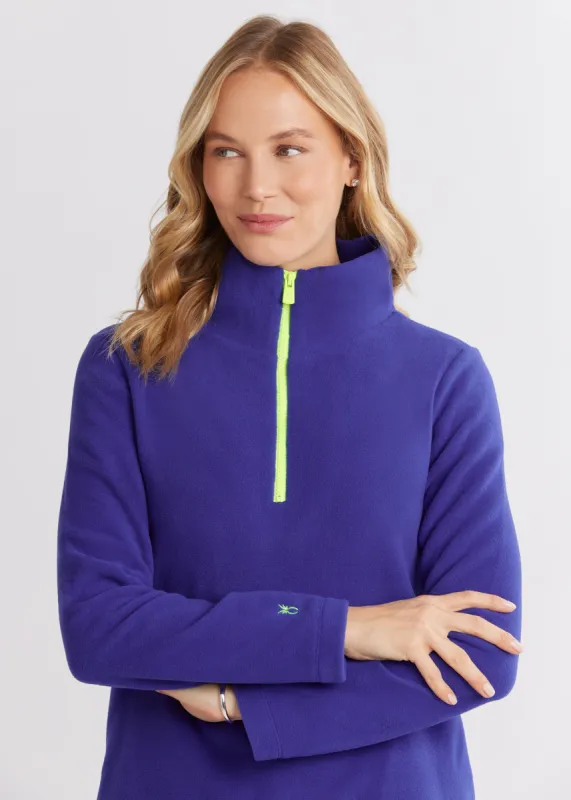 Kaki Pullover in Vello Fleece (Cobalt) sold by Dudley Stephens