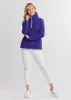 Kaki Pullover in Vello Fleece (Cobalt) sold by Dudley Stephens