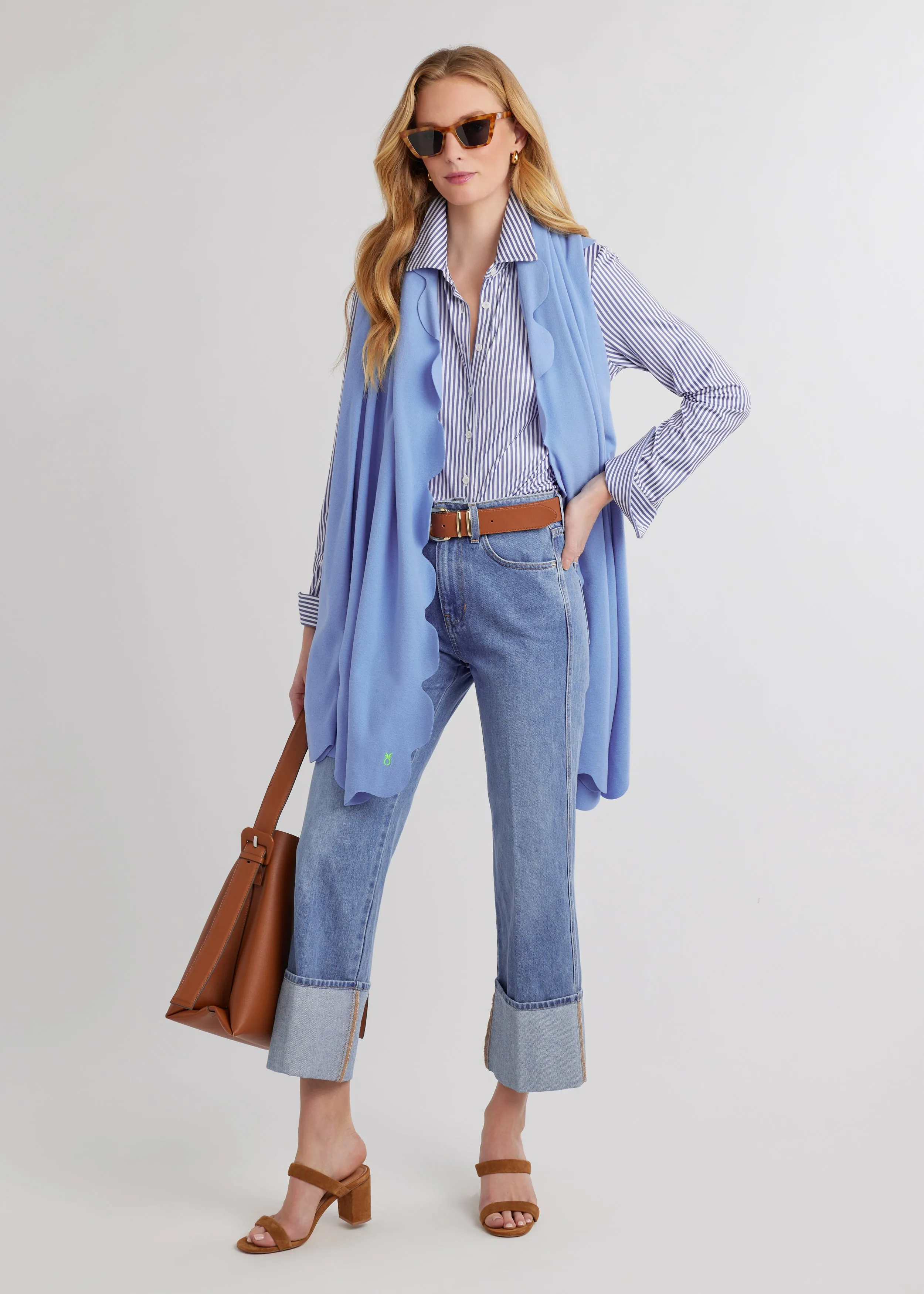 Five Mile River Scarf in Terry Fleece (Periwinkle) sold by Dudley Stephens