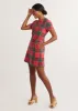 Annette Mini Dress in Vello Fleece (Holiday Tartan) sold by Dudley Stephens