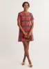 Annette Mini Dress in Vello Fleece (Holiday Tartan) sold by Dudley Stephens