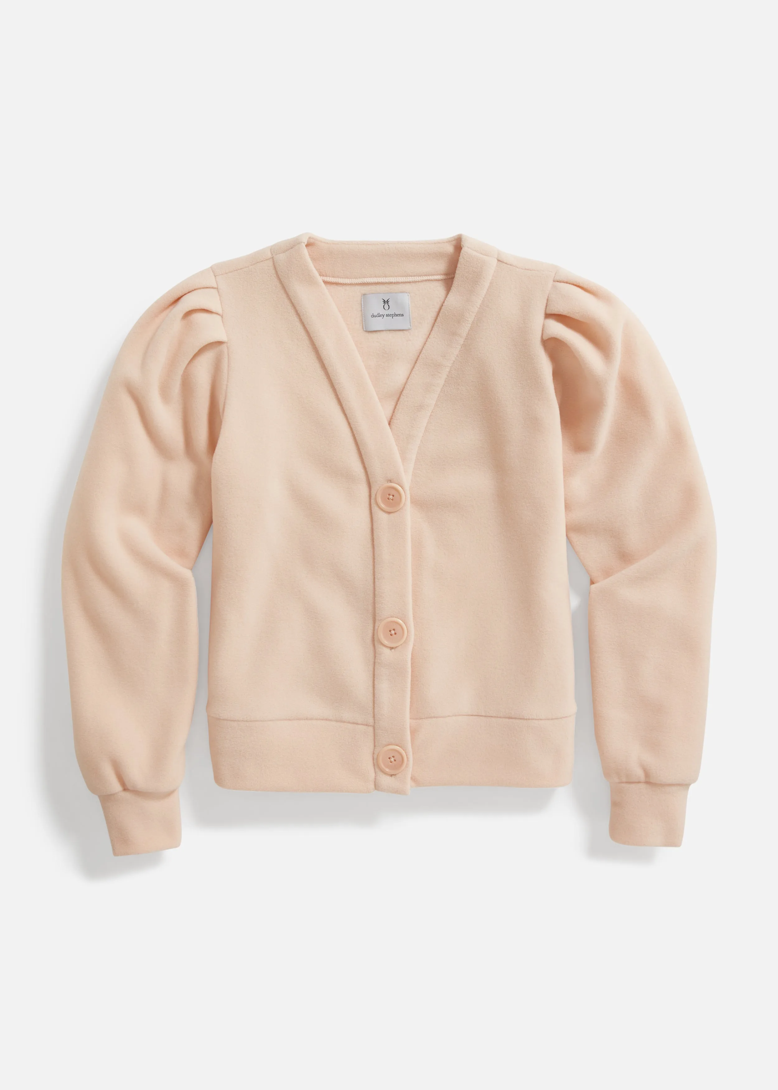 Kelly Puff Sleeve Cardigan in Vello Fleece (Ecru) sold by Dudley Stephens product image thumbnail 5