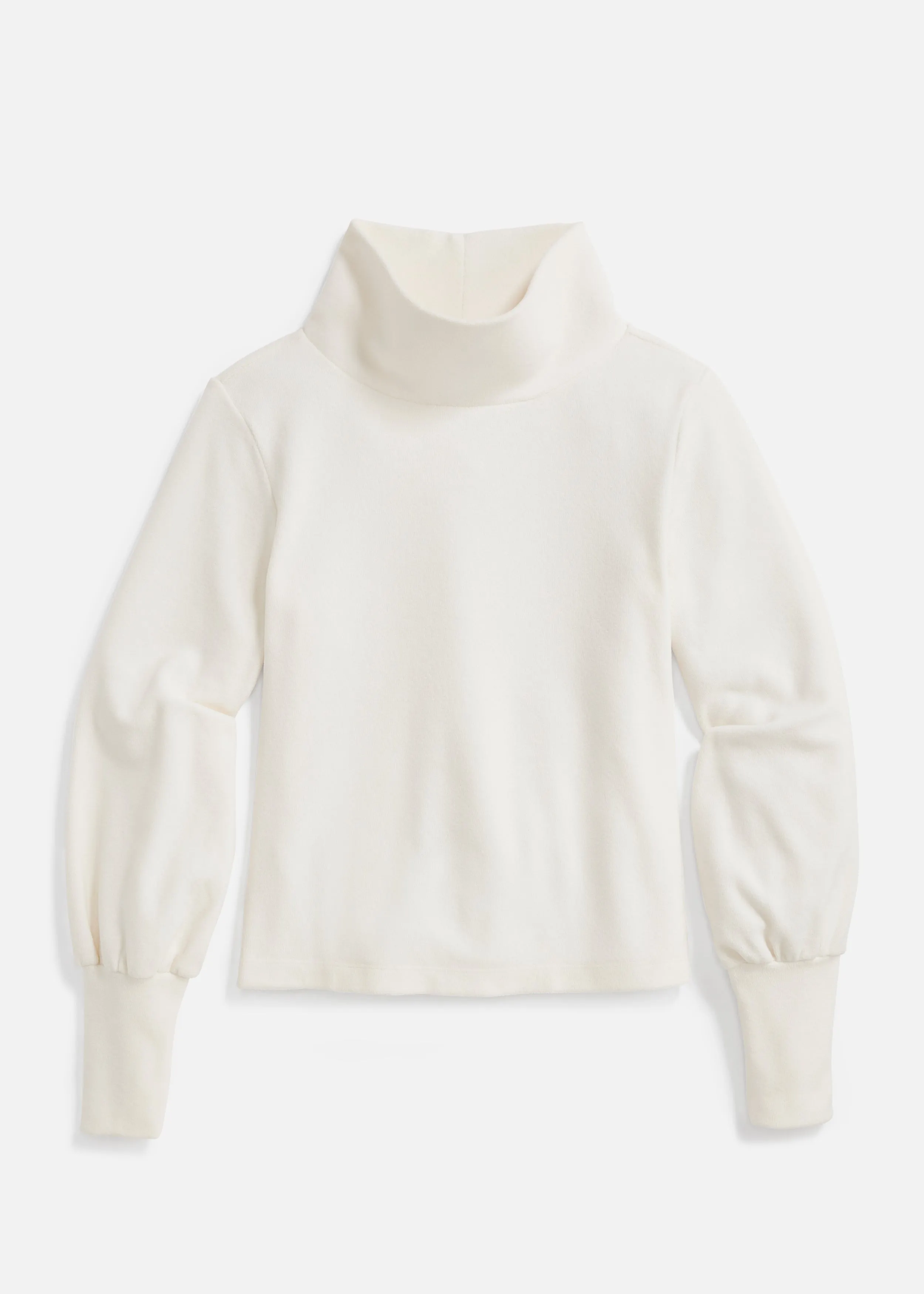 Bellport Puff Sleeve Turtleneck in Terry Fleece (Cream) sold by Dudley Stephens product image thumbnail 5
