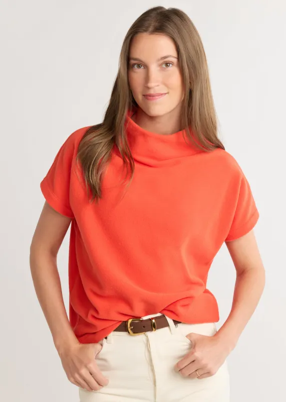 Bowery Mock Neck in Vello Fleece (Paprika) sold by Dudley Stephens