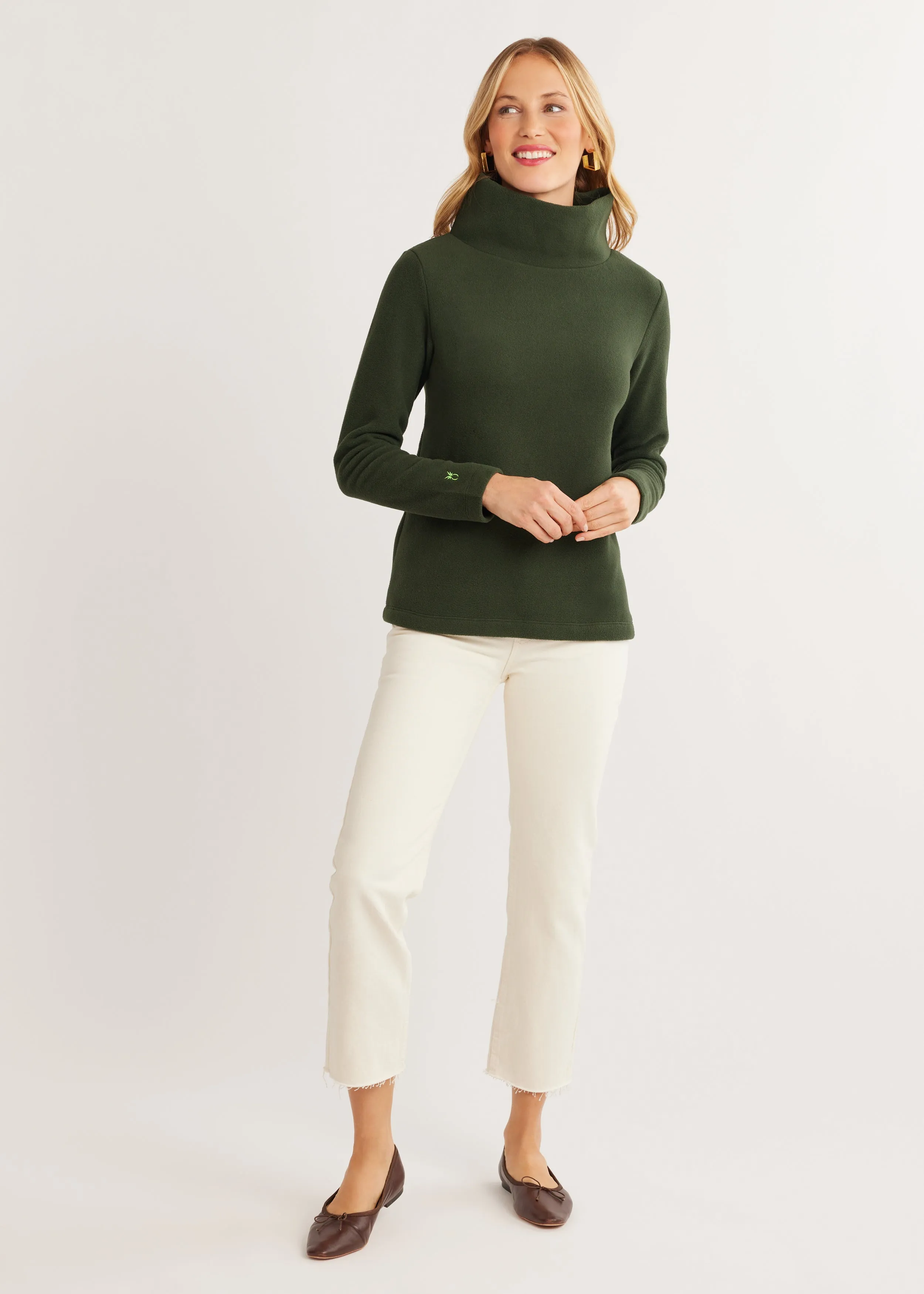 Greenpoint Turtleneck in Vello Fleece (Spruce) sold by Dudley Stephens product image thumbnail 2